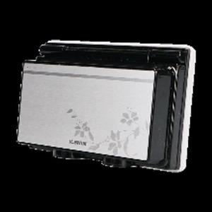 아이언 실버 전기 매입 방우형 가로 2구 콘센트 상