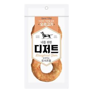 오래먹는 도너츠껌 오리고기 2P 애견 강아지 개껌