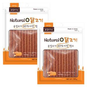 강아지 네츄럴오 닭고기 져키 100g 2P 반려견 간식