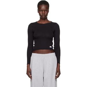 25 FW 알렉산더왕 여성 블랙 저지 티셔츠 251187F110000