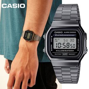카시오 빈티지시계 A168WGG-1A 레트로 공용 블랙 메탈 손목시계