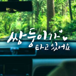 투하트 쌍둥이가 타고있어요 자동차스티커-반사