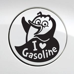아이러브 가솔린 펭키 자동차 주유구스티커-블랙