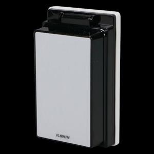 매입콘센트(데코) 2구 방우형 블랙(세로형)