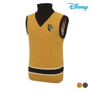 [디즈니골프]남성 메리노울 캐시미어 블랜드 하이넥 집업 니트 베스트 DO4MKV030