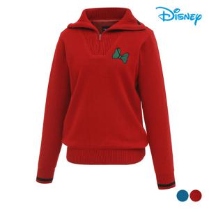 [디즈니골프]여성 메리노울 캐시미어 블렌드 반집업 니트 스웨터 DO4LKT031