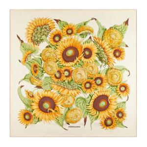 페라가모 선플라워 프린트 실크 스카프 3101960780053 AVORIOGI