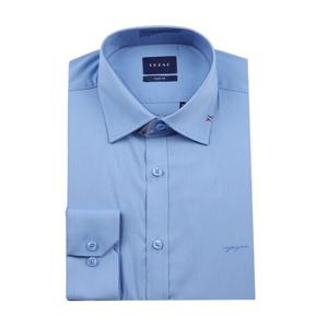 [예작(셔츠)]예작셔츠 여름긴팔 슬림핏 카라자수포인트 블루스판셔츠YJESBS172BL