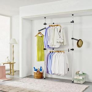 두꺼운 2단 고정식 봉이 행거 802