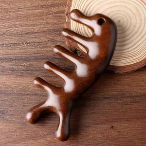 스틱 M12666 마사지 빗 얼굴 C타입 두피 괄사 우드