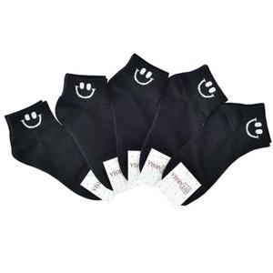 여성용 스마일 단목양말(검정 5족)