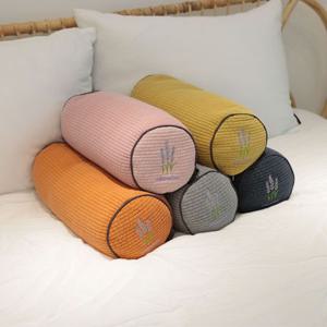 편안한 피그먼트 순면 누빔 원형 원통 메밀 베개