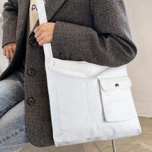 학생가방 에코백 포켓포인트 데일리 스퀘어 숄더백