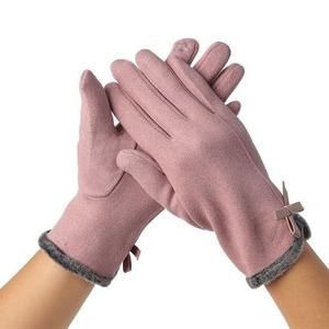 체리쉬 리본 터치 장갑 핑크 스마트 여자 보온장갑