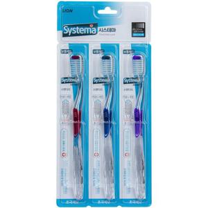 LION 시스테마 스텐다드 칫솔 초극세모일반모 3입