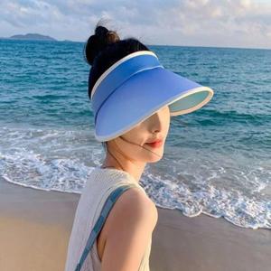 여성 가벼운썬캡 그라데이션 창큰모자 햇빛가리는모자