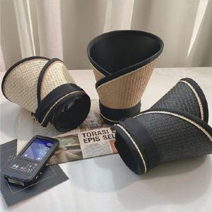 (이거찜) 라탄 여성 썬캡 라피아 밀짚 여자 선캡 썬캡