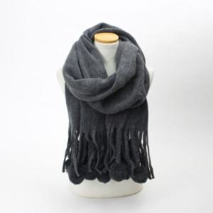 프랑 방울 니트 목도리(다크그레이) /겨울 니트머플러