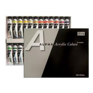 알파 실버 아크릴물감 20ml 24색 세트(1개입)