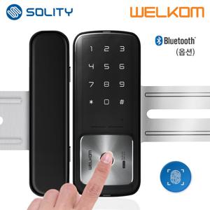 웰콤 유리문용 지문인식 디지털도어록 WG-30B 양문형 블루투스(옵션) 상가 빌라 업소 매장 다세대 좌우문방향인식(키패드자동전환) 차임벨기능 상시문열림 현관문 도어락