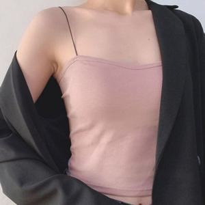 여자 끈 나시티 이너웨어 캡내장 이너탑 민소매