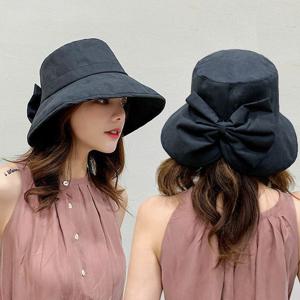 여자모자 빅리본 포인트 버킷햇 캐주얼 여자벙거지