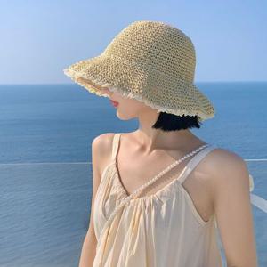 여자 소녀모자 레이스 밀짚모자 돌돌이 왕골모자 밀짚