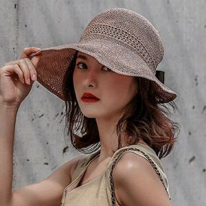 여성 해변 벙거지 챙 모자 캠핑 비치 버킷 햇 코코아