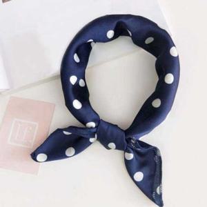 샤랄라 쁘띠 실크 스카프 5호-네이비 땡땡이