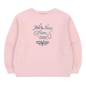 [빈]BZ14TS02PK핑크 레이스 디테일 라운드 티셔츠