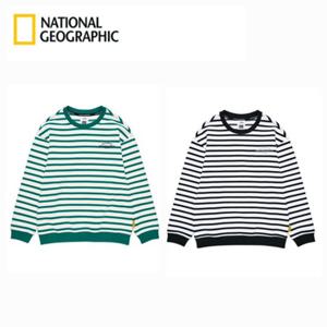 내셔널지오그래픽 키즈 US [2025 신상] K251USW050 스트라이프 오버핏 맨투맨 바시티 입학선물 신학기선물