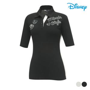 [디즈니골프] 여성 브이넥 카라 반팔 티셔츠 DM1LTS006