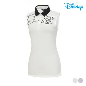[디즈니골프] 여성 카라 배색 민소매 티셔츠 DM2LTL048