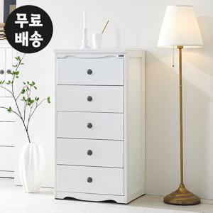 디베 5단 서랍장 옷 폭좁은 미니 체스트(600/화이트)