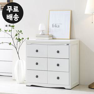 디베 6칸 서랍장 미니 체스트 옷 서랍(800/화이트)