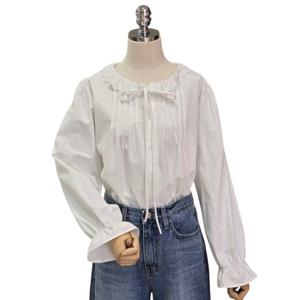 [포커스]핀턱 프릴 블라우스 (FS5A7BL0033)