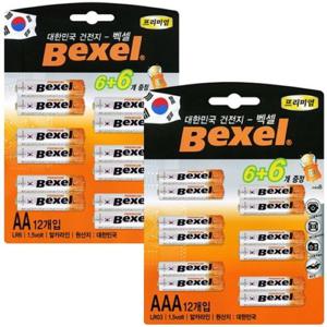 벡셀 알카라인 AA AAA 건전지 12입 1.5V