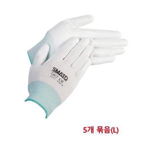8550653-5 스마토 PU-PALM장갑 흰색 L PU-6713(5조)