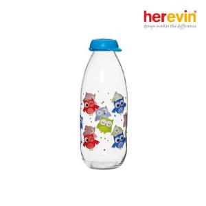 물병 (헤르빈) 부엉이 유리물병 1리터 블루캡