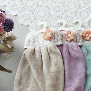 진주 코사지 주방 핸드타올 고리수건 빨아쓰는 행주