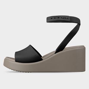 [크록스]여성 브루클린 앵클 스트랩 웨지 힐 샌들 블랙 209406-0