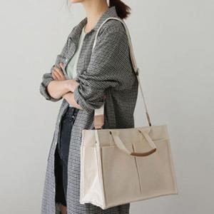 여성 캔버스 사각백 에코토트백 사각 에코백 텀블러백