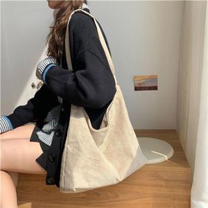 쇼퍼백 코듀로이 빅사이즈 활용성좋은 크로스 숄더백