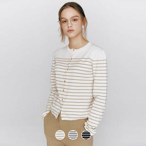 [지오다노] 여자 라운드넥 스트라이프 가디건 05355511