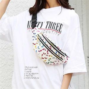 버터플라이 홀로그램 패턴 더블 지퍼 포켓 힙색