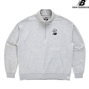 뉴발란스 NBNCC2L023-MG NB X SNOOPY 하프 집업 카라 남녀공용 긴팔티 맨투맨