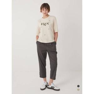 올리비아로렌 HC04 밑단 버튼 배기 팬츠 VVCDL3F8171