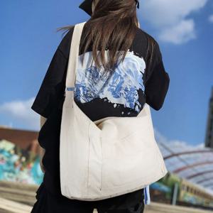 남녀공용 베이직 캔버스 심플 빅포켓 에코 크로스백