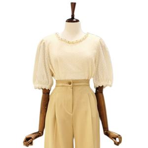 [나인스텝]진주 레이스 블라우스 N25NS5204