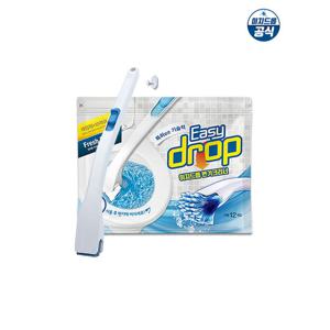 [이지드롭]변기크리너 핸들1개+리필1팩(12개입) 변기청소 변기솔